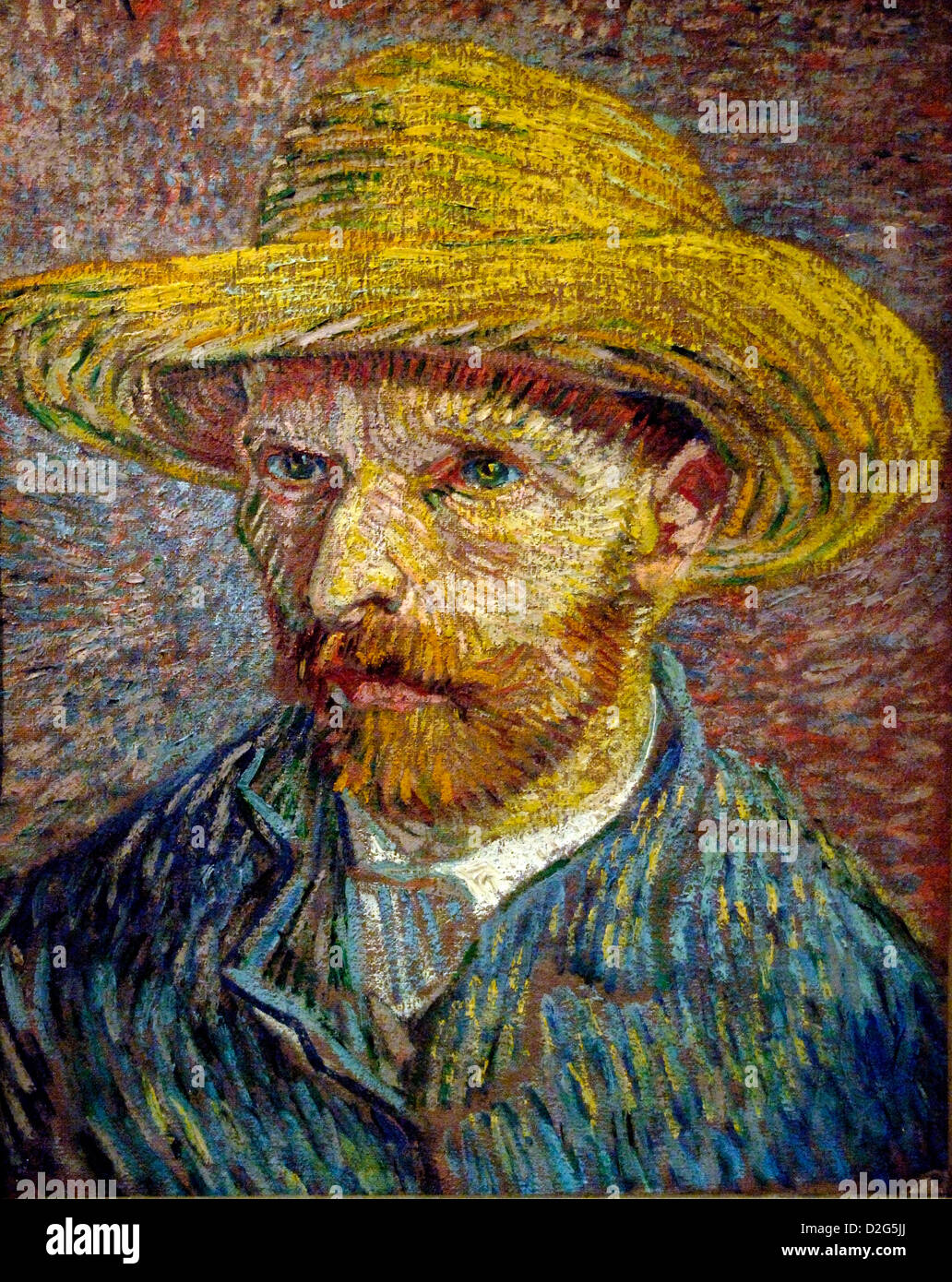 Vincent Van Gogh "Selbstbildnis mit Strohhut" 1887 Stockfotografie - Alamy