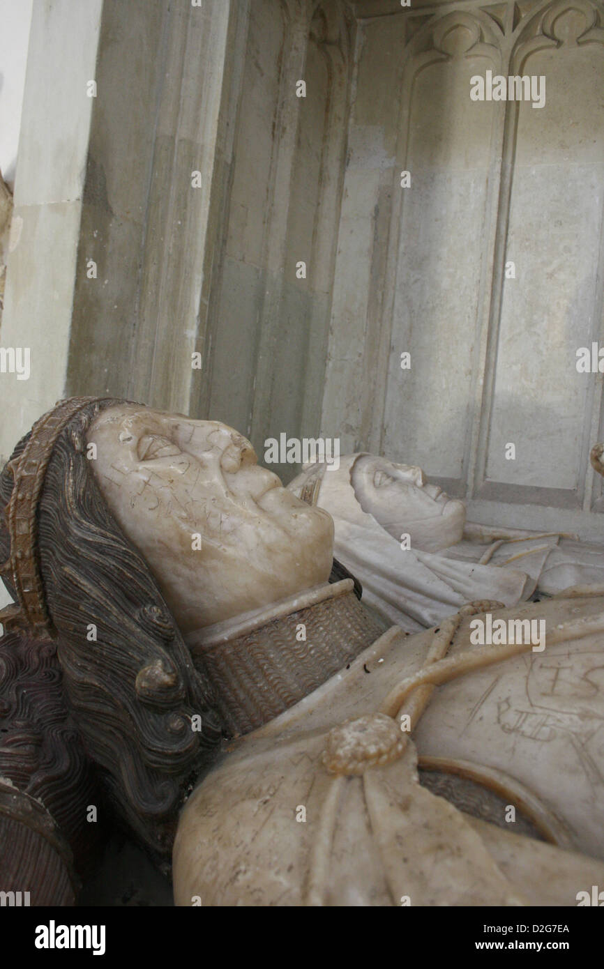 John De La Pole, 2. Duke of Suffolk (starb 1491) und seine Frau Elizabeth Plantagenet in St Andrews Kirche, Wingfield, Suffolk Stockfoto