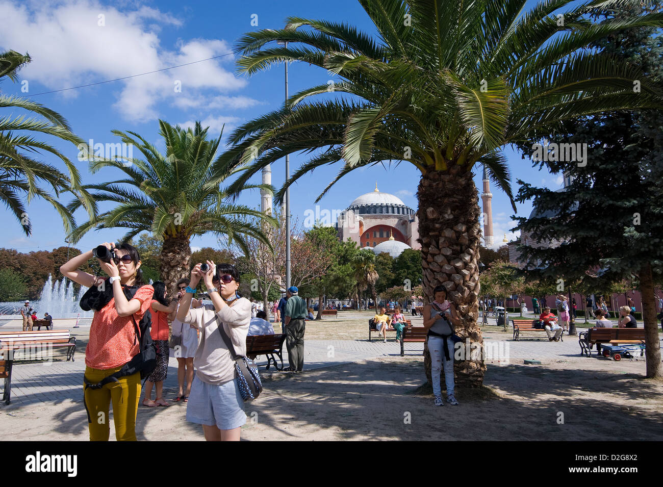 Die Hagia Sophia ist eine der wichtigsten Sehenswürdigkeiten Istanbuls. Stockfoto