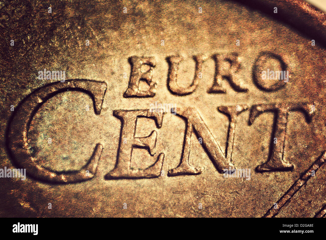 Euro-Cent-Makro Stockfoto