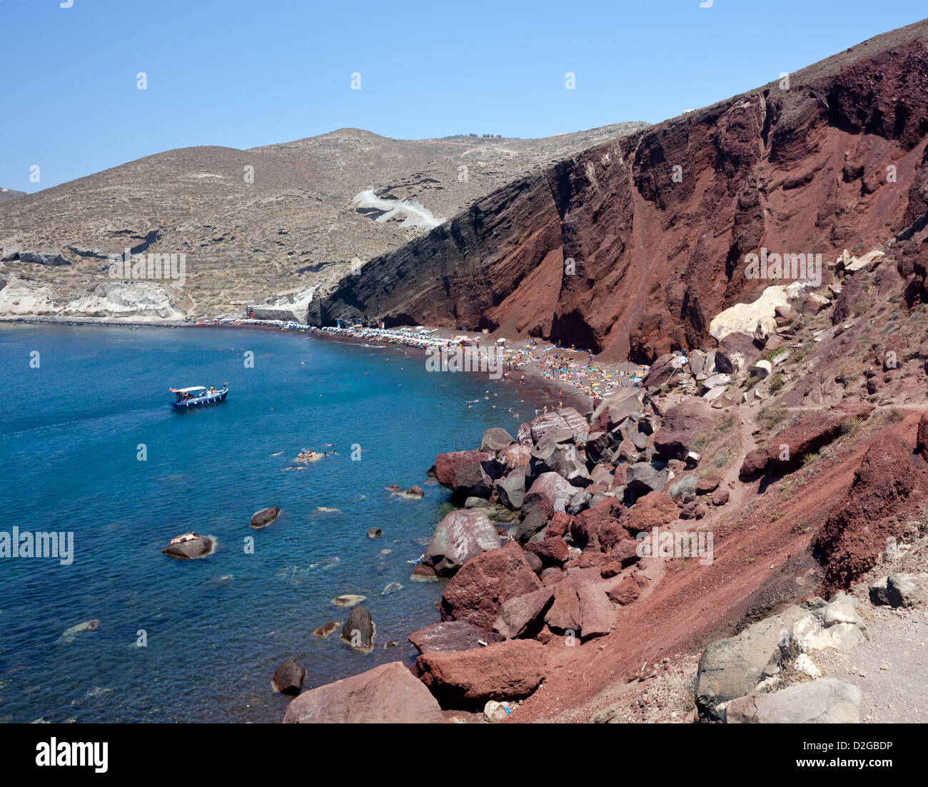 Red beach - Insel Santorini - Griechenland. Stockfoto