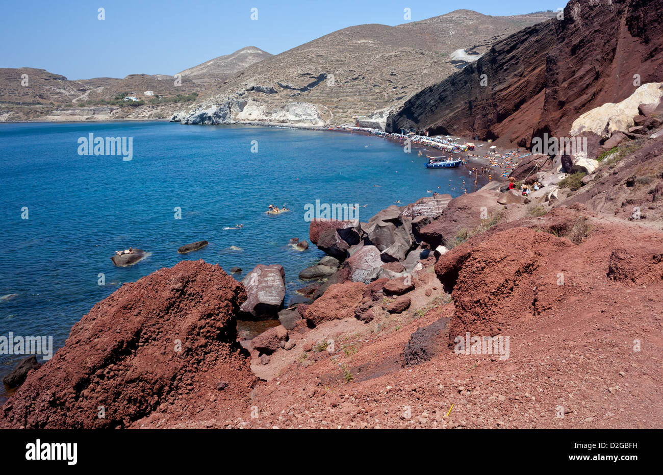 Red beach - Insel Santorini - Griechenland. Stockfoto