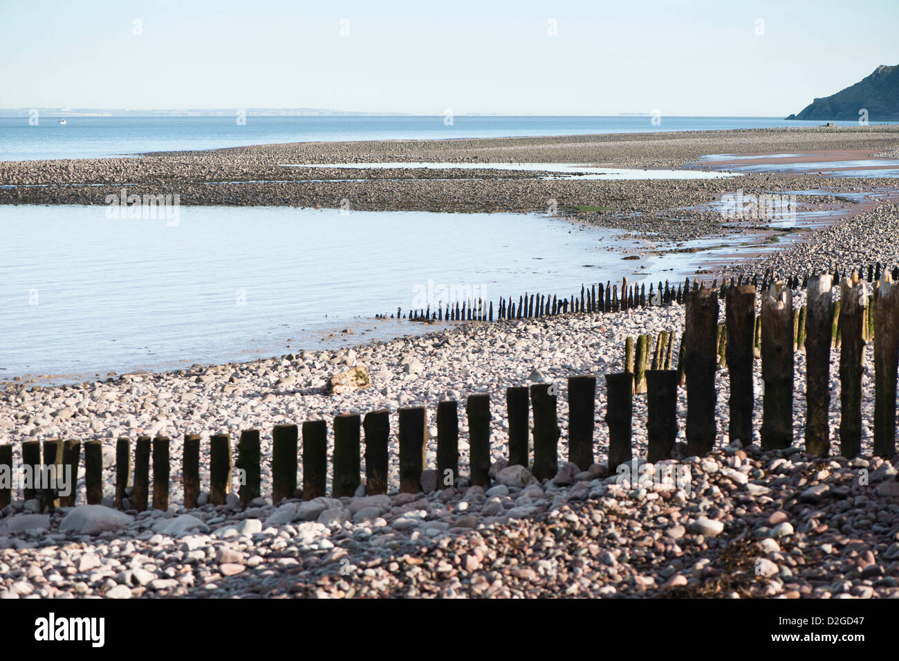 Der Strand von Porlock Weir, Somerset, England, Vereinigtes Königreich Stockfoto