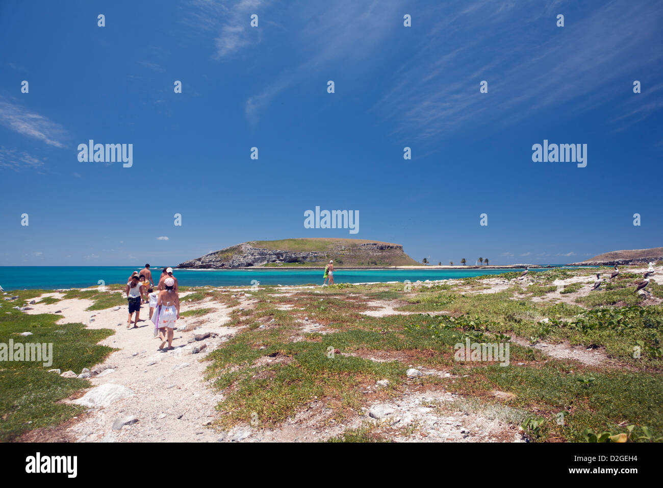 Ein Blick auf die Insel Redonda von Siriba Insel Stockfoto