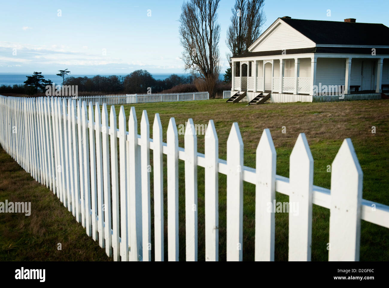 Amerikanischen Lager, San Juan Island, Washington, USA, einem US-National Historical Park im Besitz und betrieben von der National Park Service Stockfoto