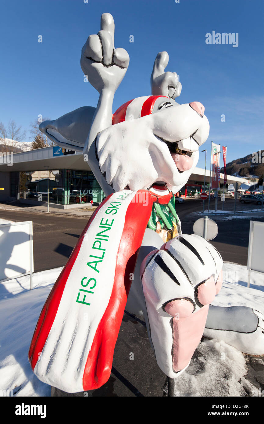 Hopsi das Maskottchen für die FIS Alpine Ski WM 2013 in Schladming, Steiermark, Österreich, am Mittwoch, 23. Januar 2013. Stockfoto