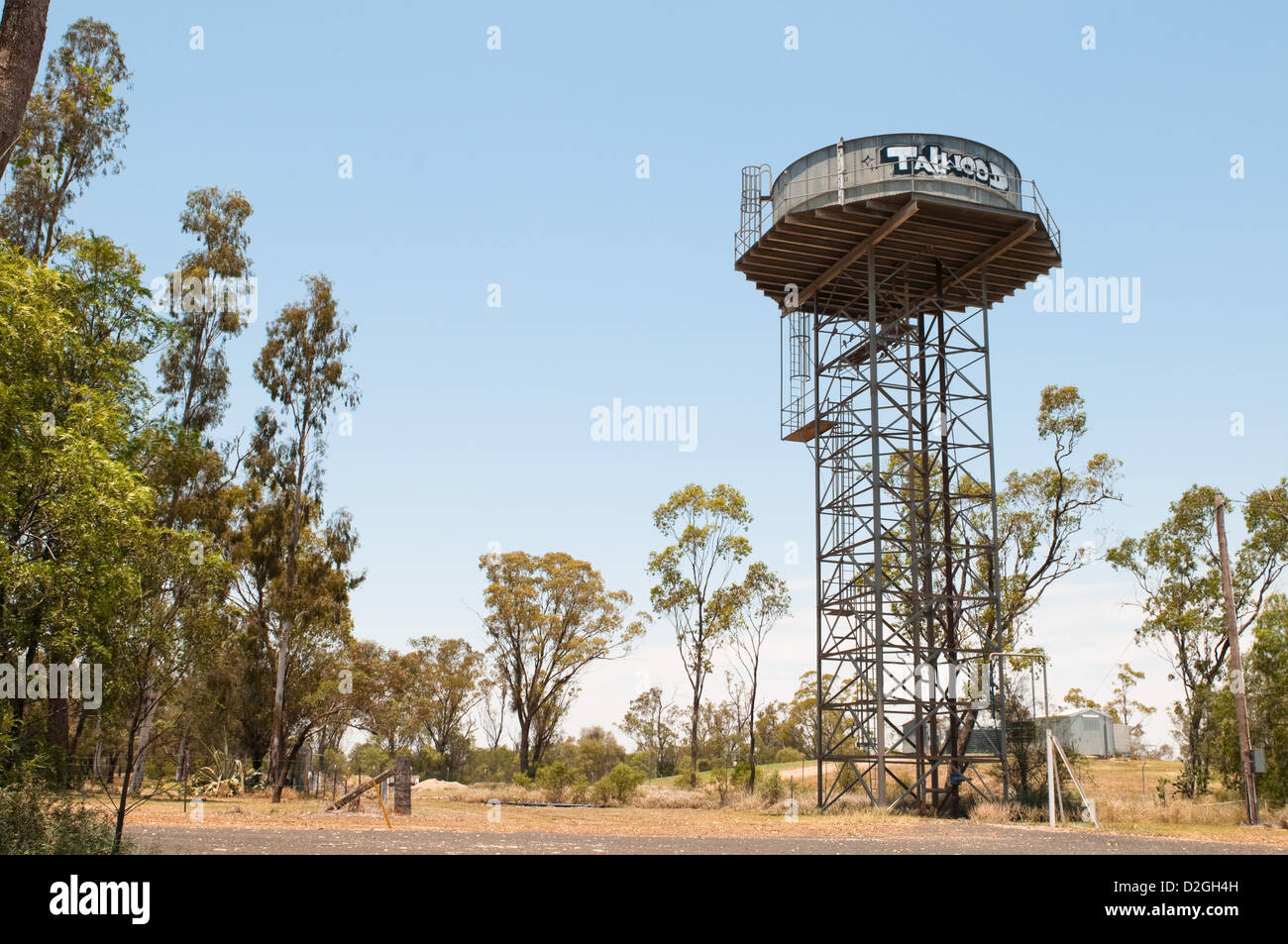 Wassertank am Mikro Stadt von Talwood, Queensland, Australien Stockfoto