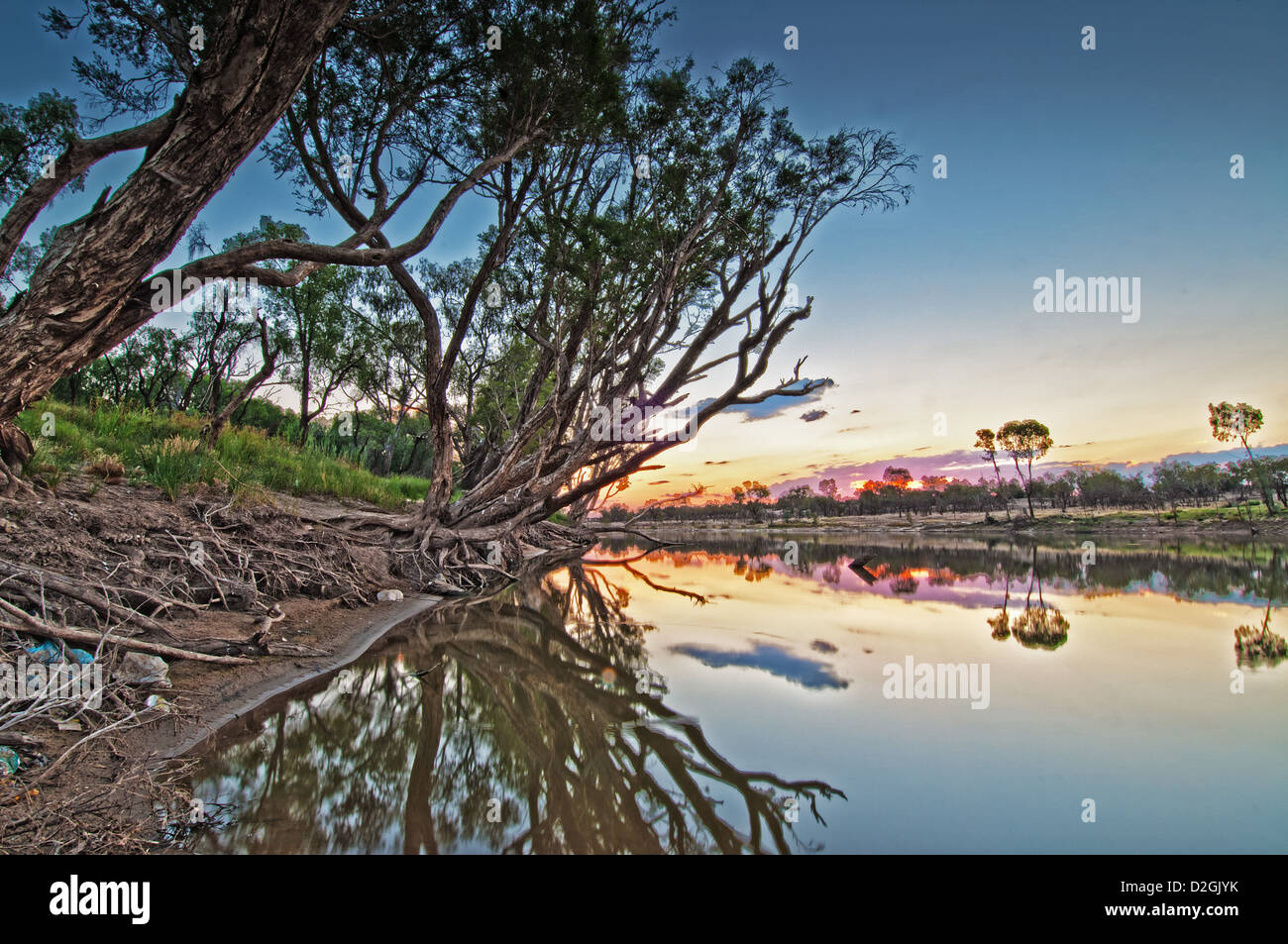 HDR-Bild des Balonne River in St. George, Queensland, Australien Stockfoto