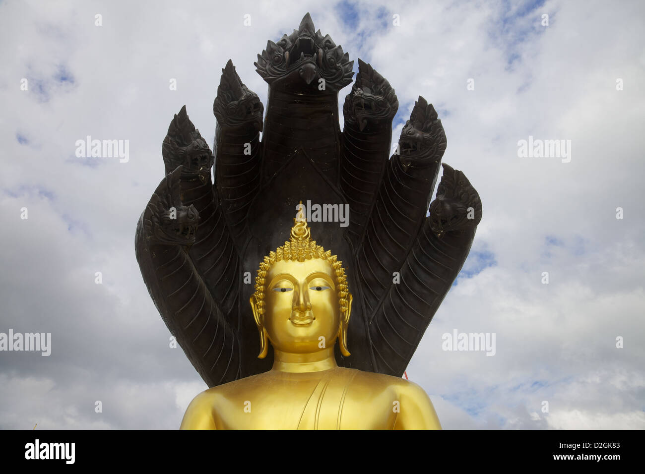 Eine Buddha-Gestalt an einen neuen Tempel in Phuket, Thailand Stockfoto
