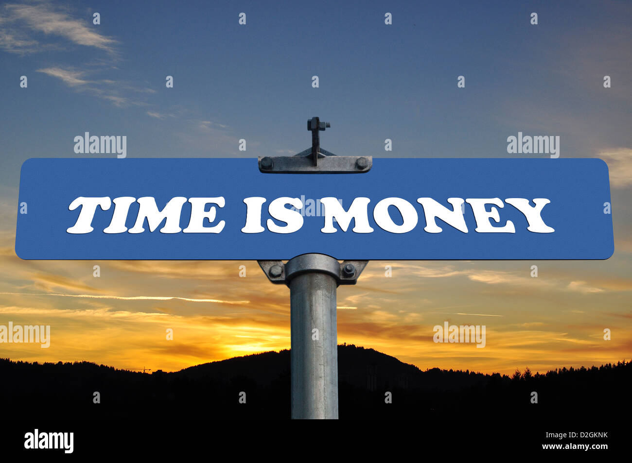Zeit ist Geld-Straßenschild Stockfoto