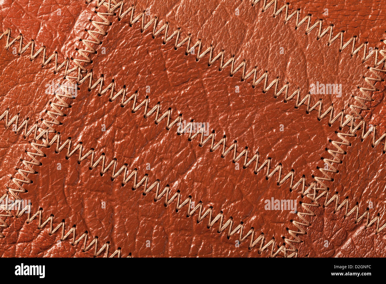 Nahaufnahme von braunem Leder Textur Hintergrund. Ansicht von oben Stockfoto