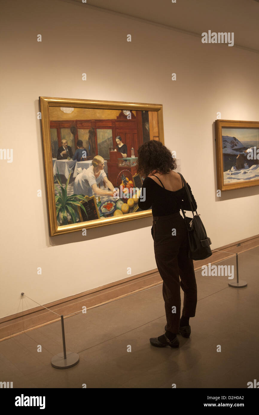 Junge Frau versteht "Tabellen für Damen", 1930 von Edward Hopper im Metropolitan Museum of Art in New York City. Stockfoto