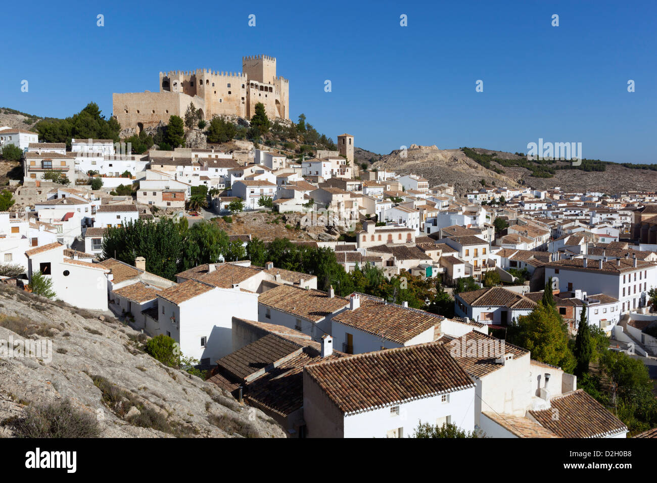Renaissance-Schloss, gebaut von den Marchesen Velez Blanco auf weißes Dorf Stockfoto
