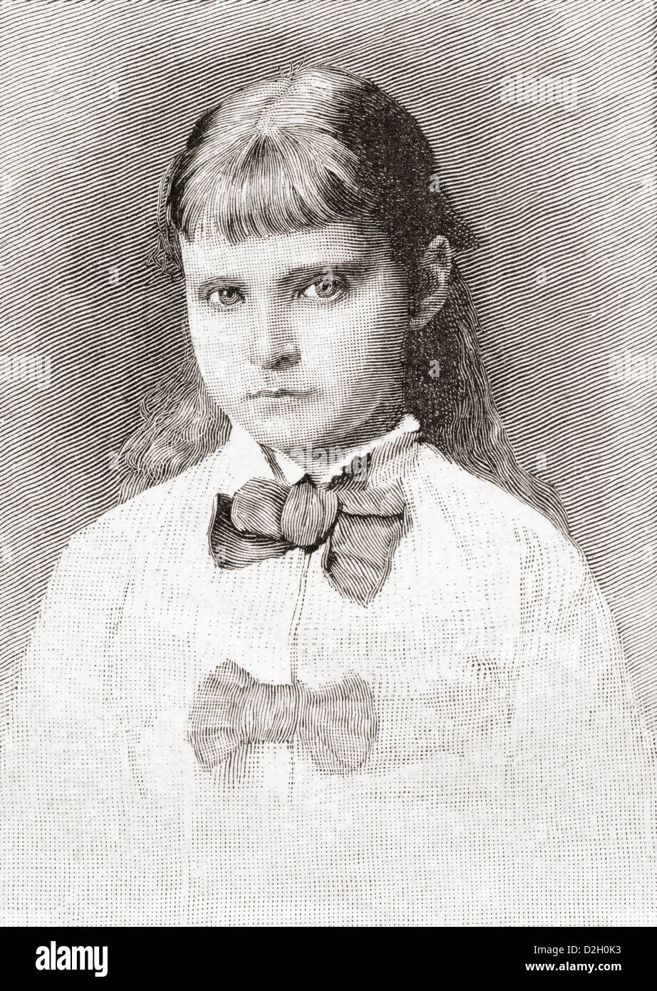 Alix von Hessen und Rhein später Alexandra Feodorovna, 1872-1918. Hier 5 Jahre gesehen. Stockfoto