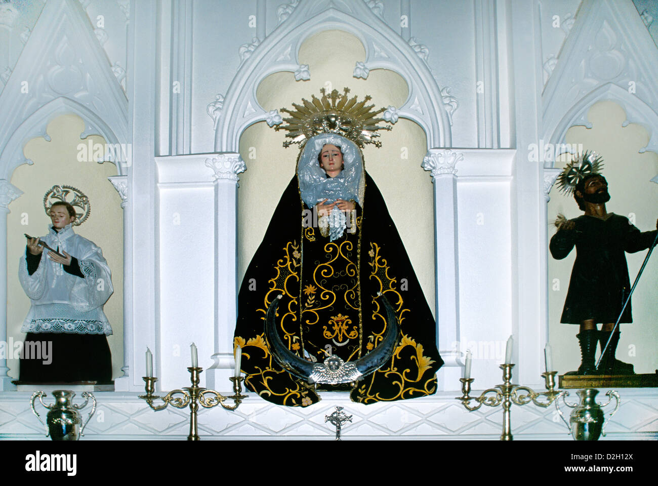 Kirche La Nuestra Señora de Guadalupe innen La Tegise Lanzarote Kanaren Spanien Stockfoto