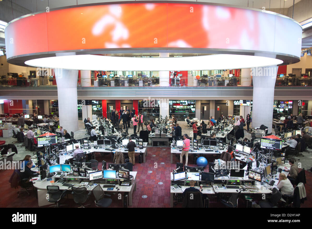 Hightech-Hub von BBC Global News Redaktion, British Broadcasting House, Portland Place, London, Vereinigtes Königreich Stockfoto