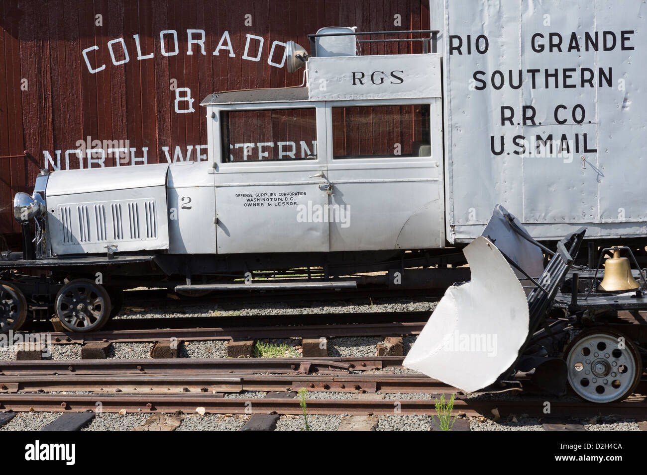 Schneepflug an das Colorado Railroad Museum in Golden, Colorado, USA Stockfoto