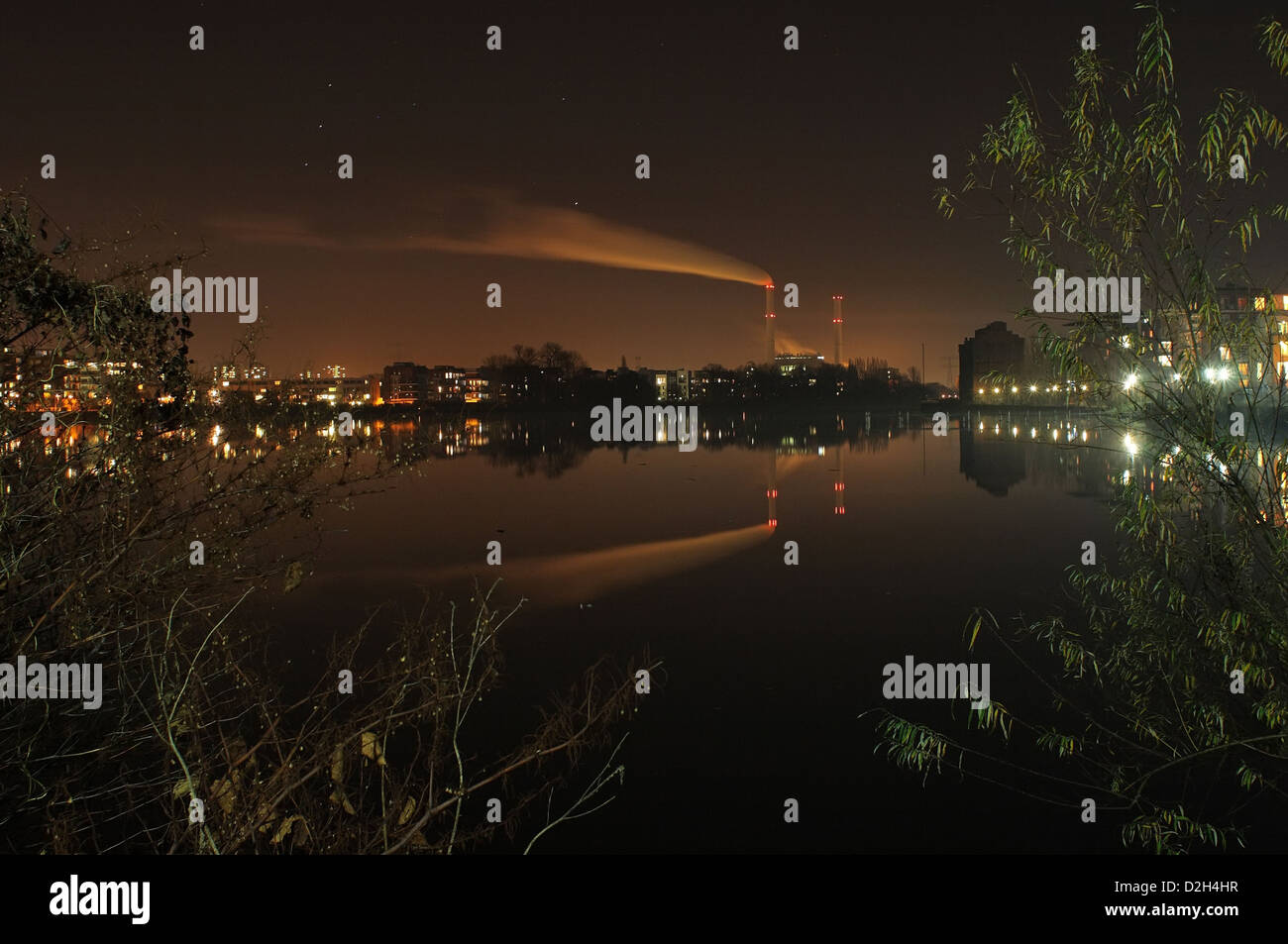 Berlin, Deutschland, Wohngebiet am See Rummelsburg Stockfoto