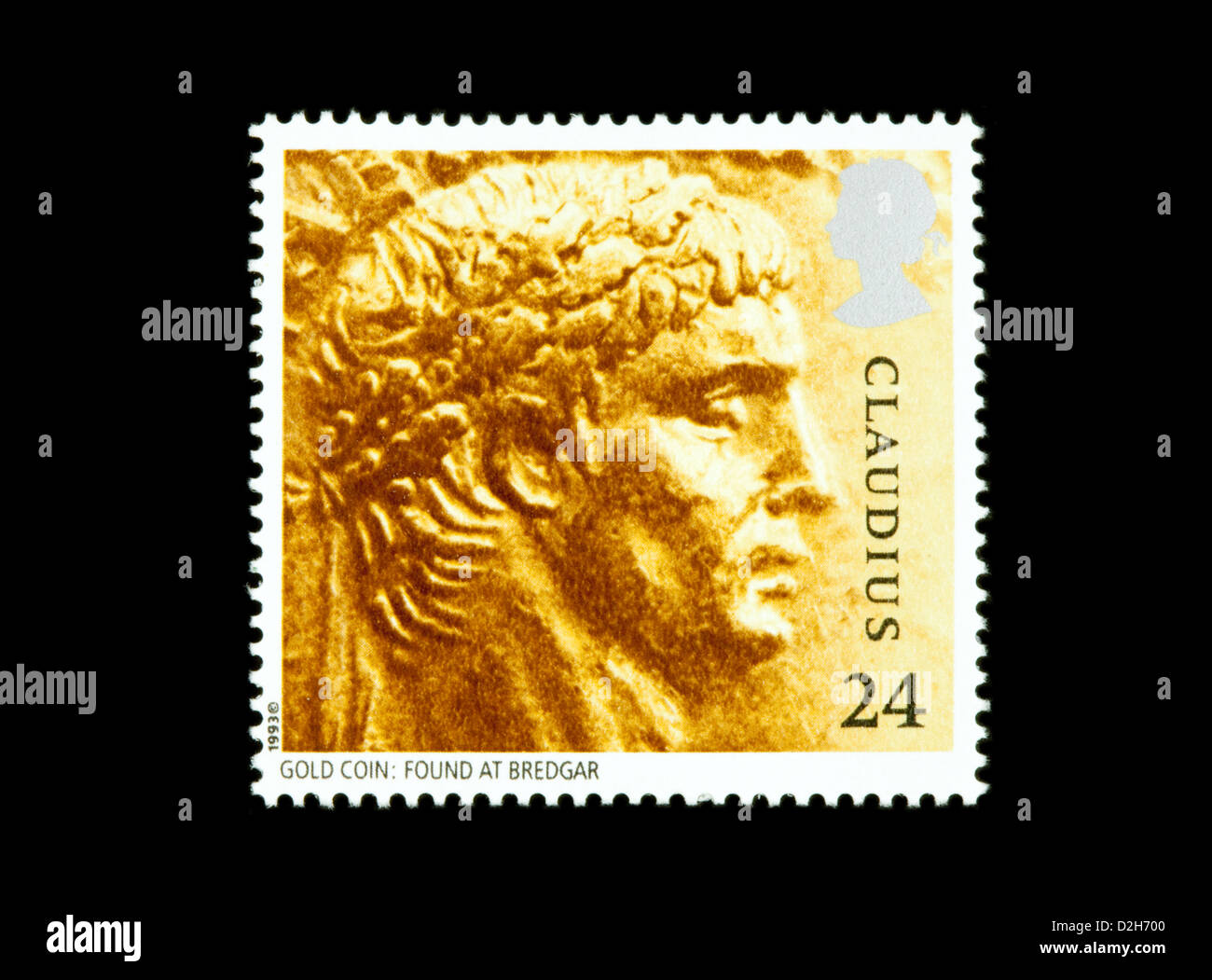 Der römische Kaiser Claudius auf eine 1993 britischer Briefmarkenausgabe zum Gedenken an Roman Britain, UK Stockfoto