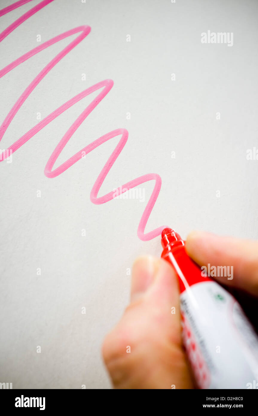 Schreiben auf einem weißen / Board zu wischen. Stockfoto