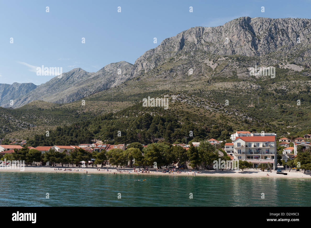 Elk192-3120 Kroatien, Süd-Dalmatien, Dvenik, Stadt und Küstengebirge Stockfoto