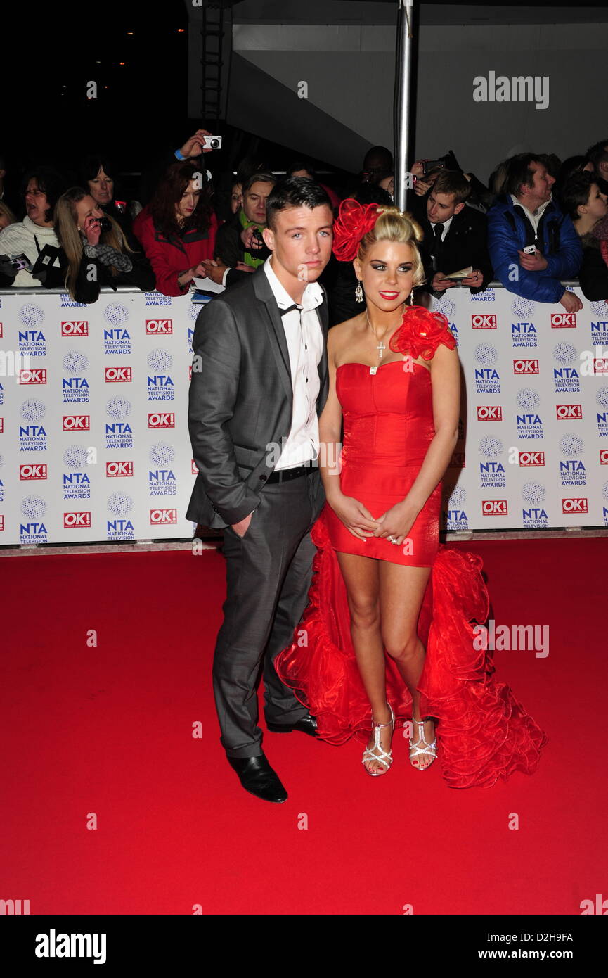 London, UK. 23. Januar 2013. John McFadyen & Cheyenne Pidgley besuchen die National Television Awards 2013 London 02 Arena Credit: Maurice Clements / Alamy Live News Stockfoto