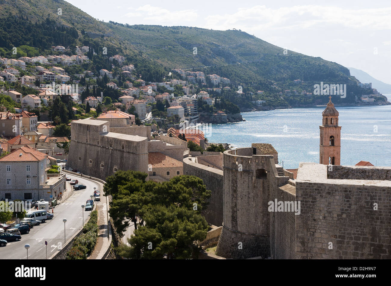 Elk192-3253 Kroatien, Dubrovnik, Stadtmauern und Türme Stockfoto