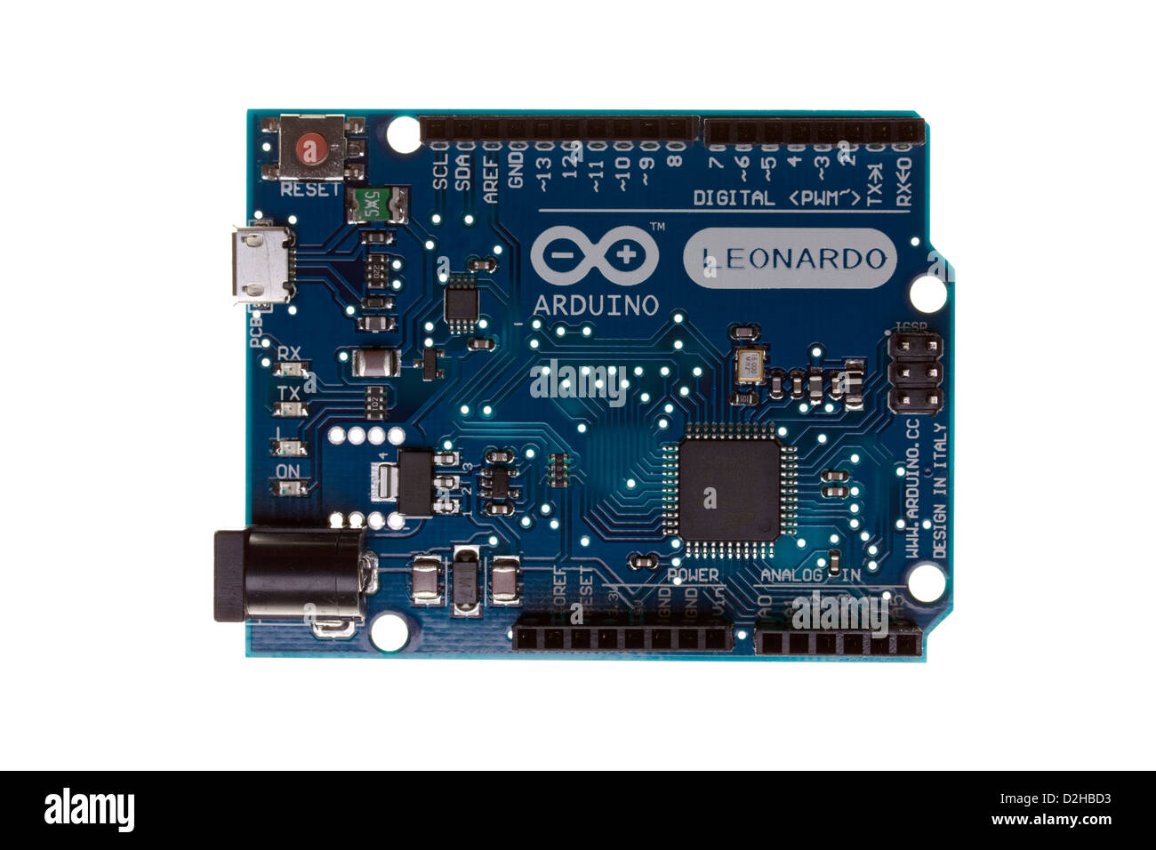 Mikrocontroller Arduino Leonardo Stockfoto