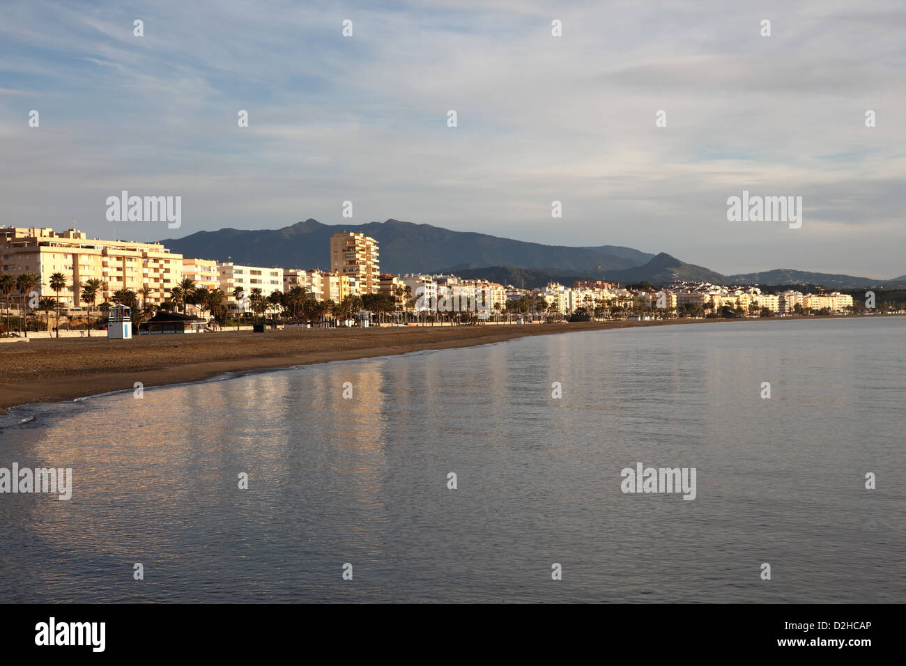 Strand von Estepona, Costa Del Sol, Andalusien, Spanien Stockfoto