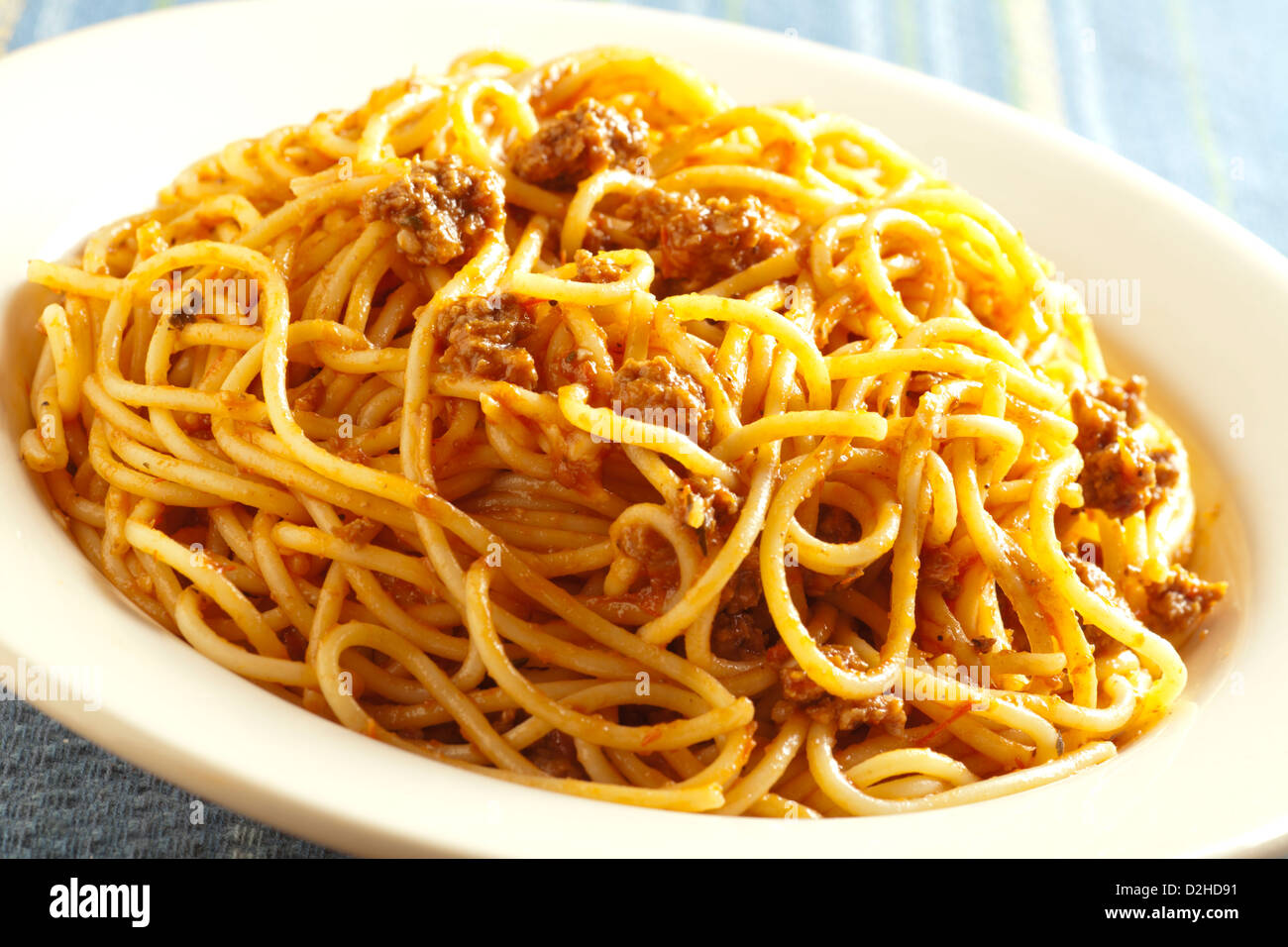 Spaghetti mit Fleisch Sauce American Style Stockfoto