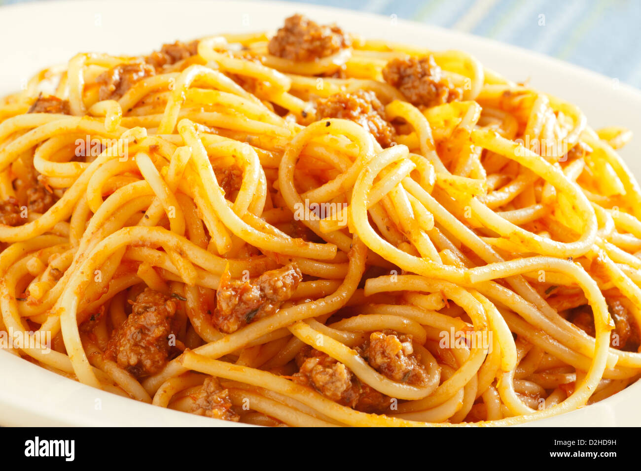 Spaghetti mit Fleisch Sauce American Style Stockfoto