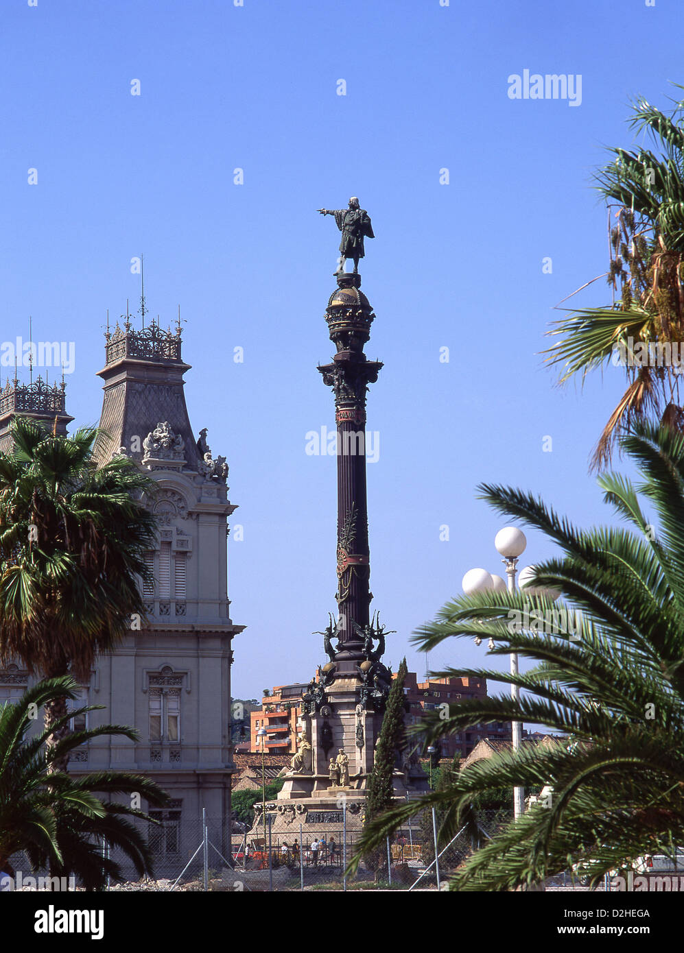 Monumento ein Colón (Kolumbus-Denkmal), La Rambla, Barcelona, Provinz Barcelona, Katalonien, Spanien Stockfoto