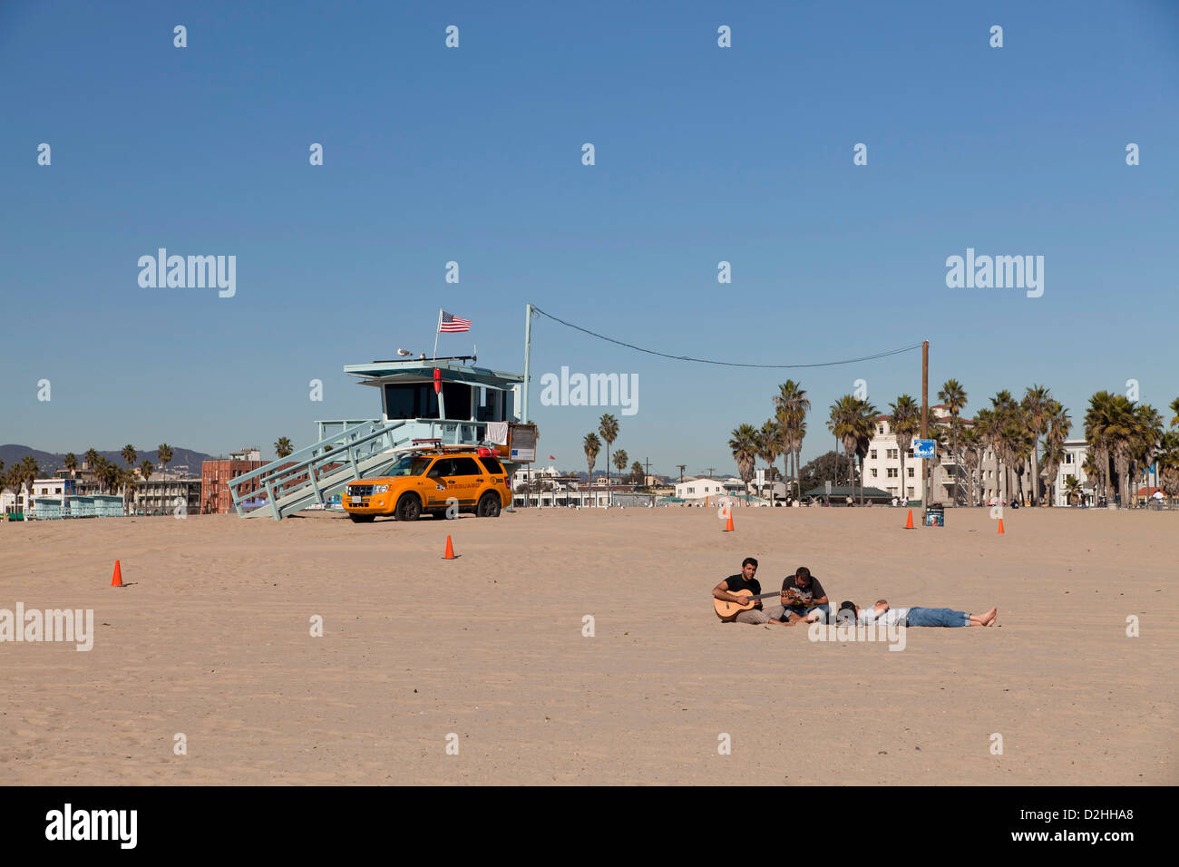 am Strand von Venice Beach, Los Angeles, California, Vereinigte Staaten von Amerika, USA Stockfoto