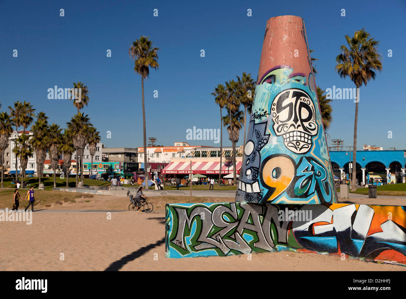 Graffiti am Venice Beach, Los Angeles, California, Vereinigte Staaten von Amerika, USA Stockfoto