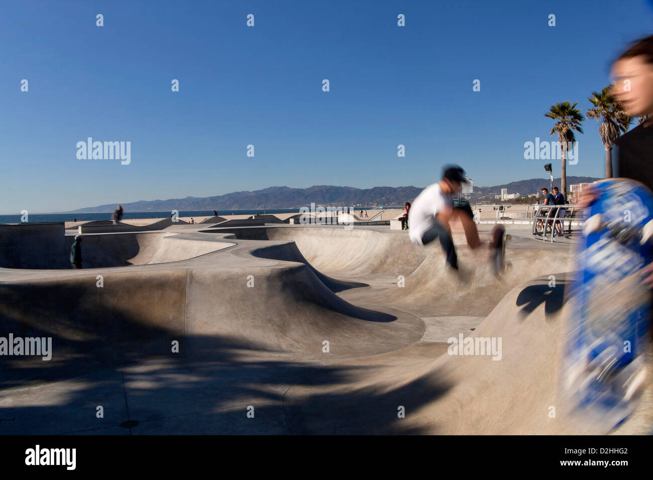 Skater an der Skate-Park in Venice Beach, Los Angeles, California, Vereinigte Staaten von Amerika, USA Stockfoto