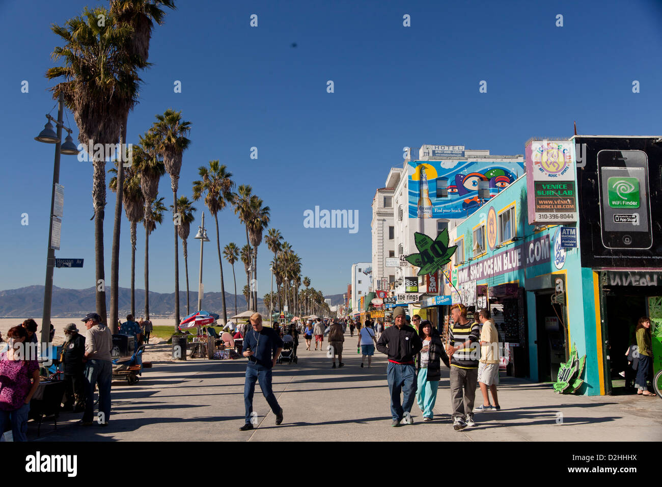 Ocean Front Walk in Venice Beach, Los Angeles, California, Vereinigte Staaten von Amerika, USA Stockfoto