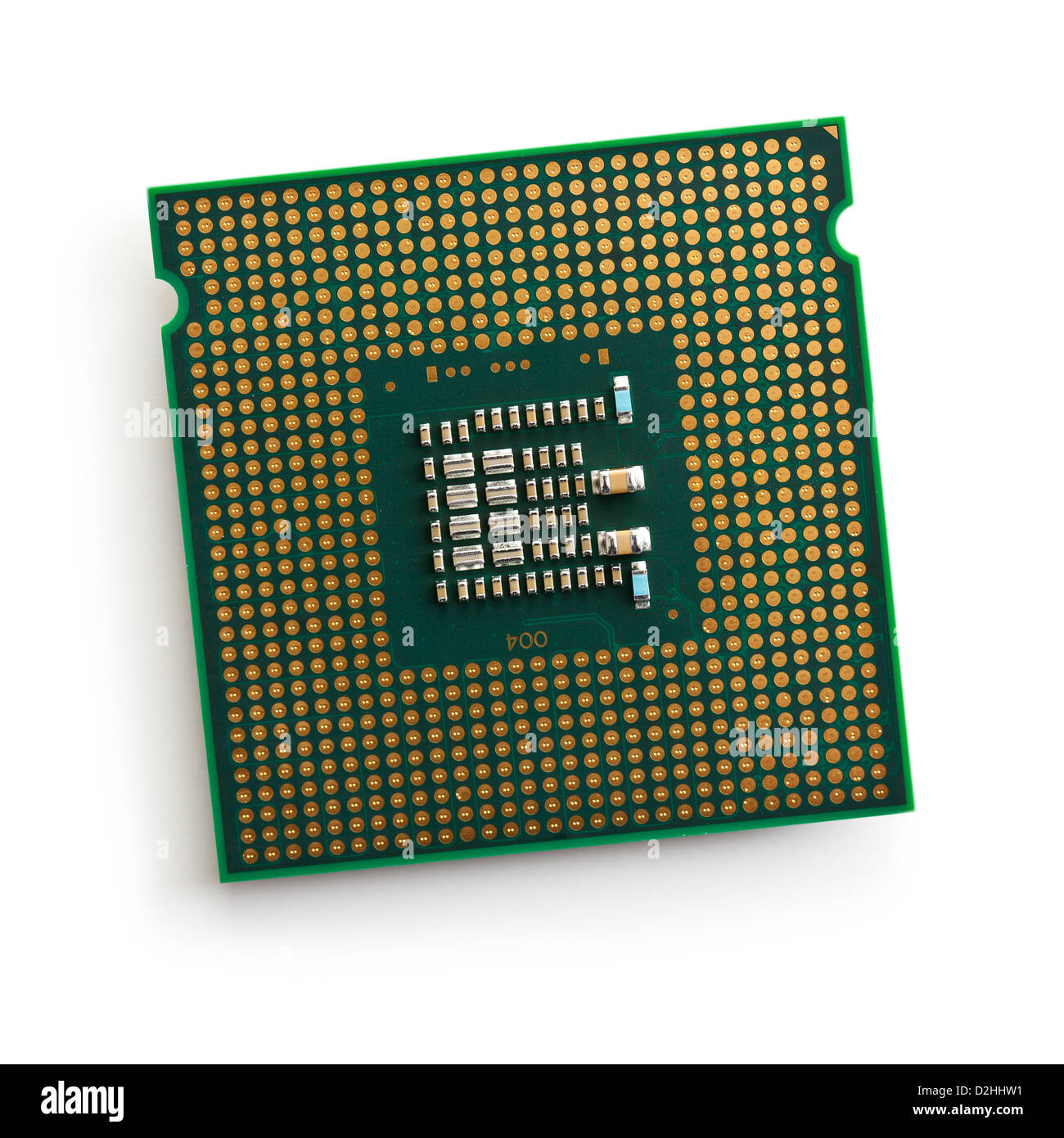 Computer-Prozessor auf weißem Hintergrund Stockfoto