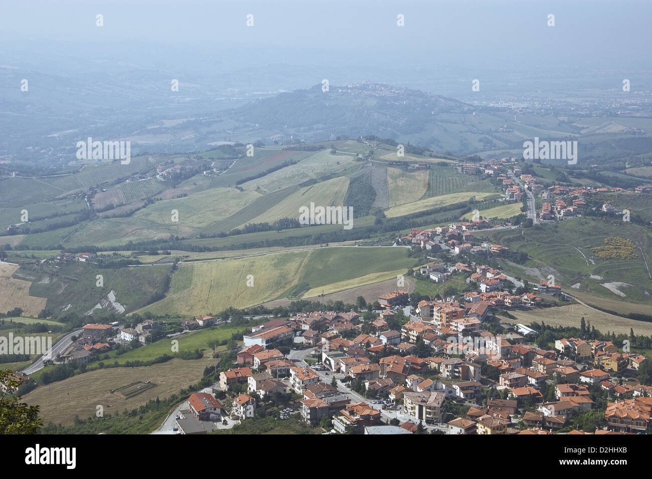 San-Marino - Vogelperspektive Stockfoto