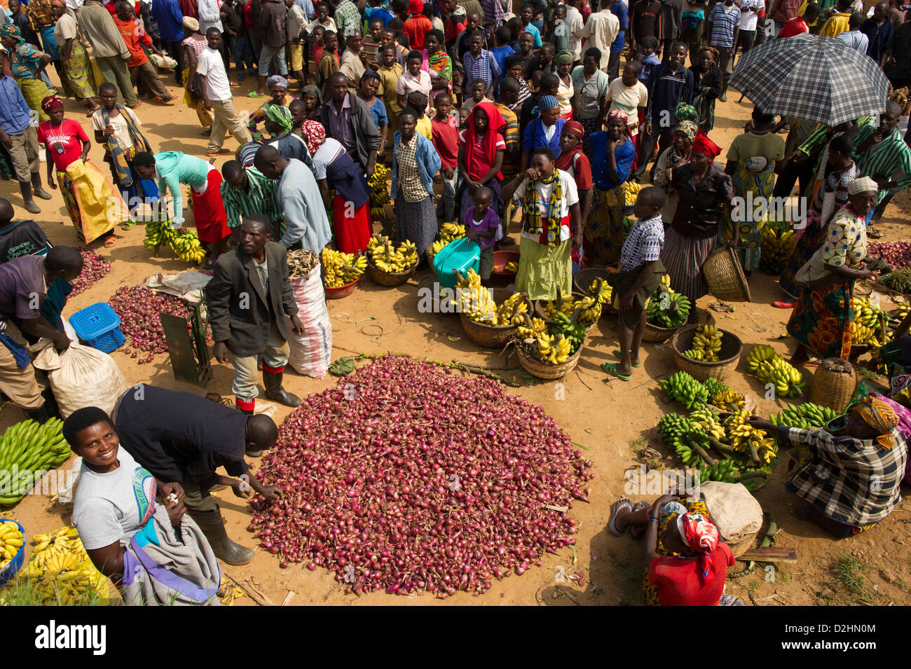 Markt, Ngororero, Ruanda Stockfoto