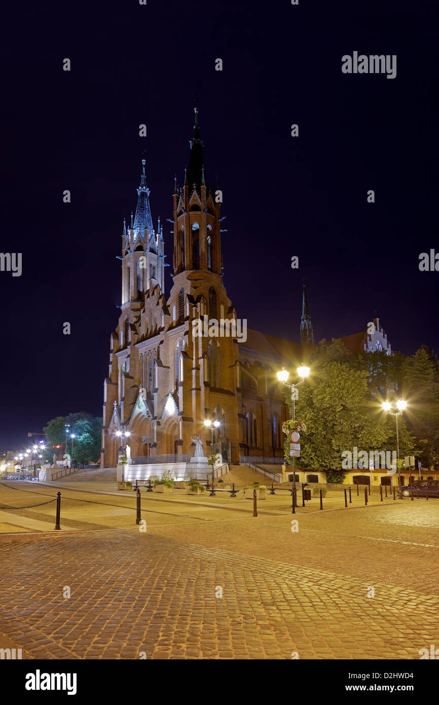 Kathedrale Basilica in der Nacht in Bialystok, Polen. Stockfoto