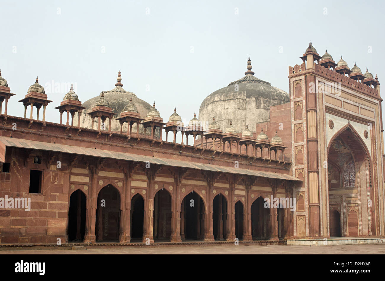 Teilansicht der Jama Masjid, Fatehpur Sikri, Uttar Pradesh, Indien Stockfoto
