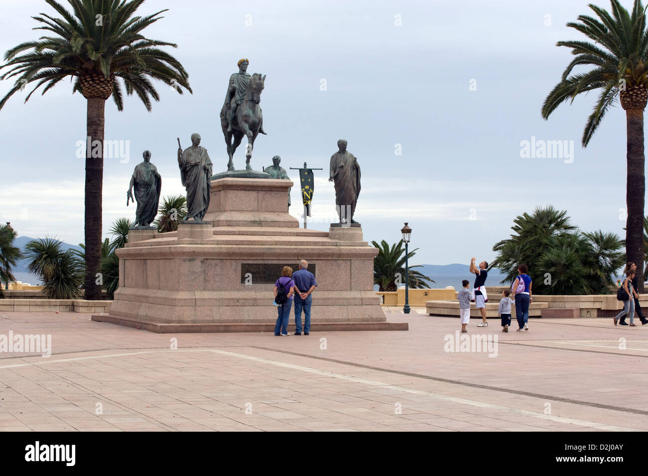 Korsika: Ajaccio - Statue von Napoleon in römische Kleidung Stockfoto