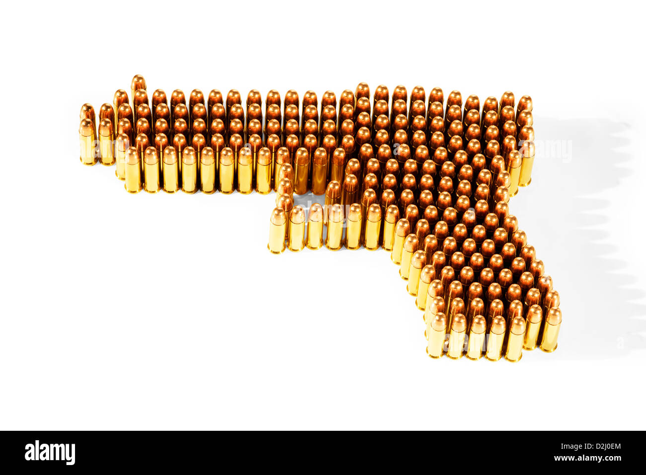 Pistole aus Kugeln Schalen hergestellt Stockfoto