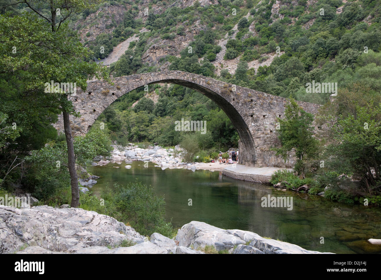 Korsika: Ota - Pont de Zaglia Stockfoto
