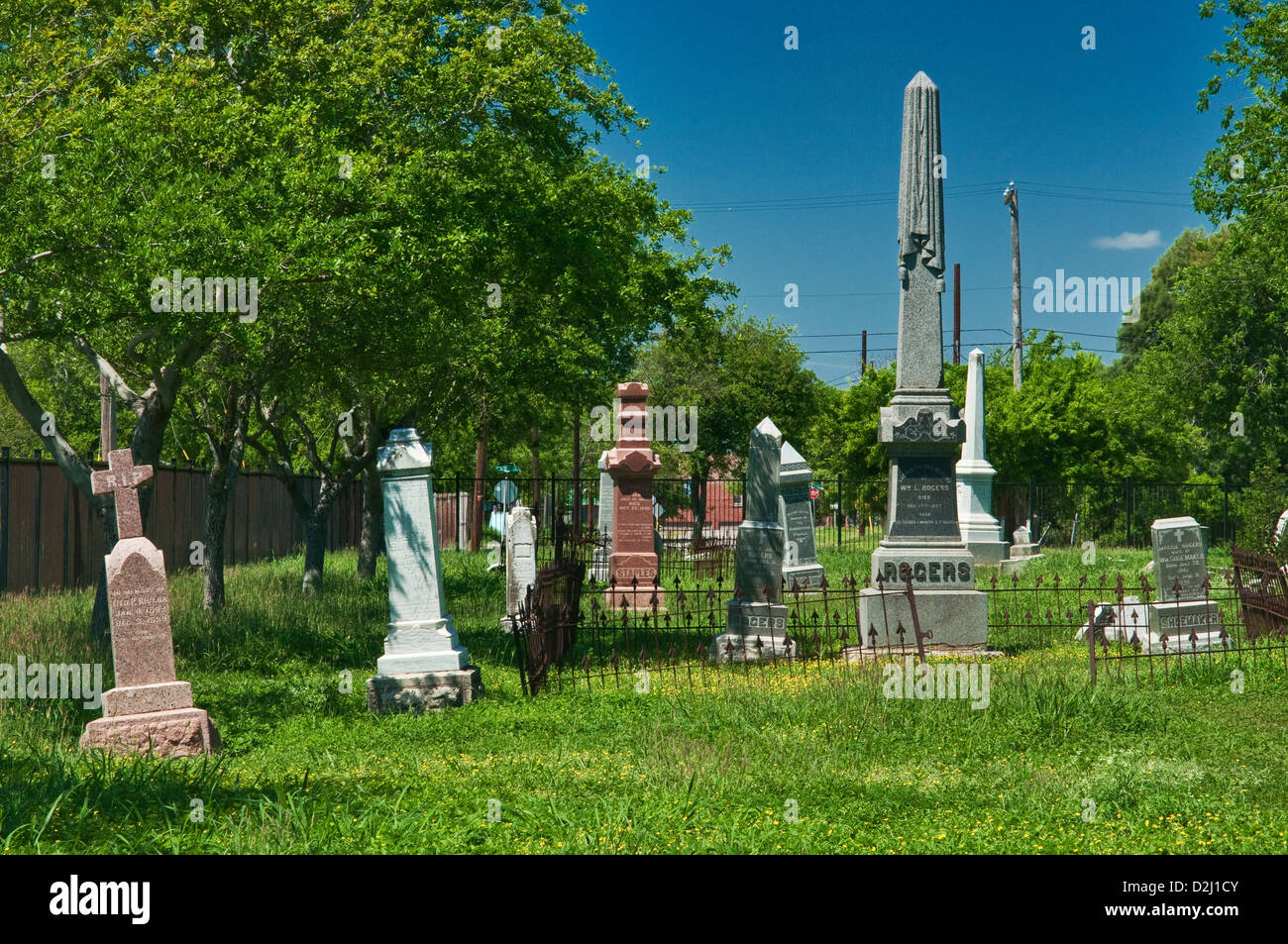 19. Jahrhundert Grabsteine auf Gulf Coast Old Bayview Cemetery, Corpus Christi, Texas, USA Stockfoto