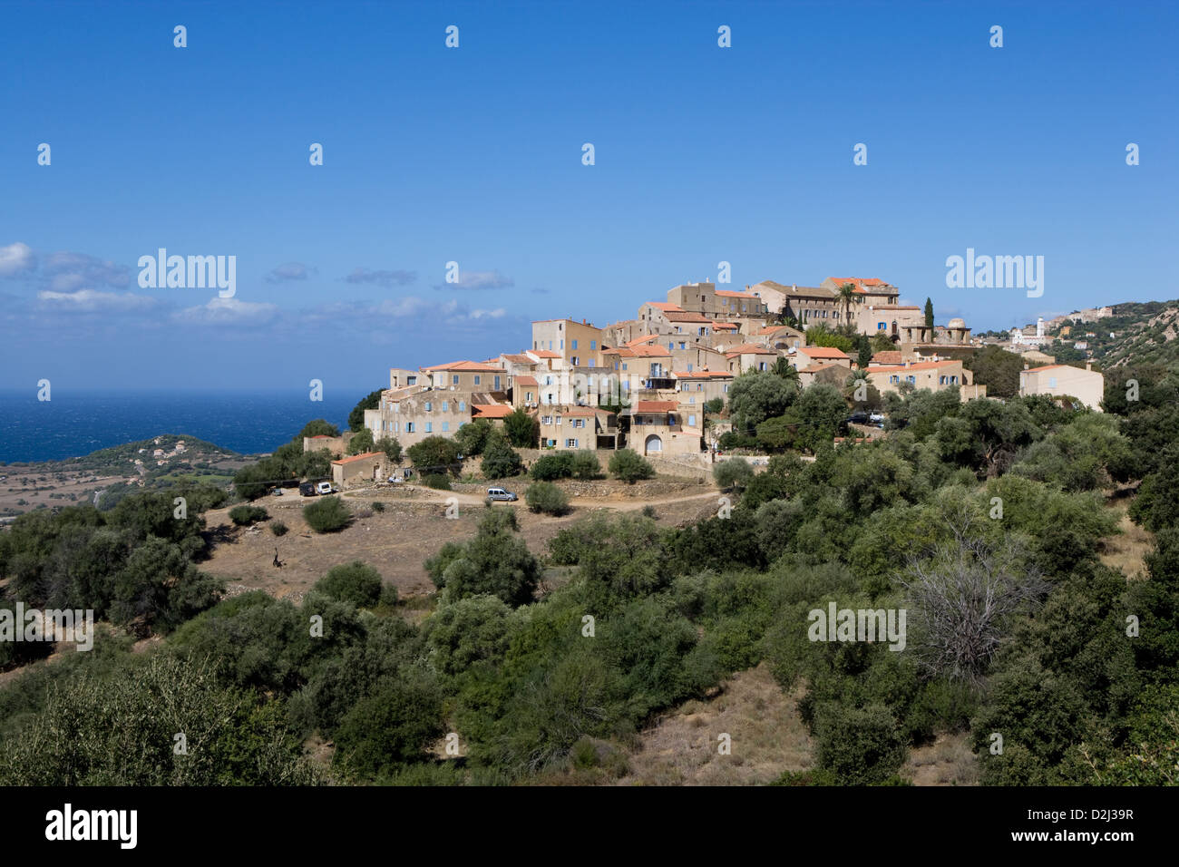 Korsika: Pigna - Blick auf das Dorf Stockfoto