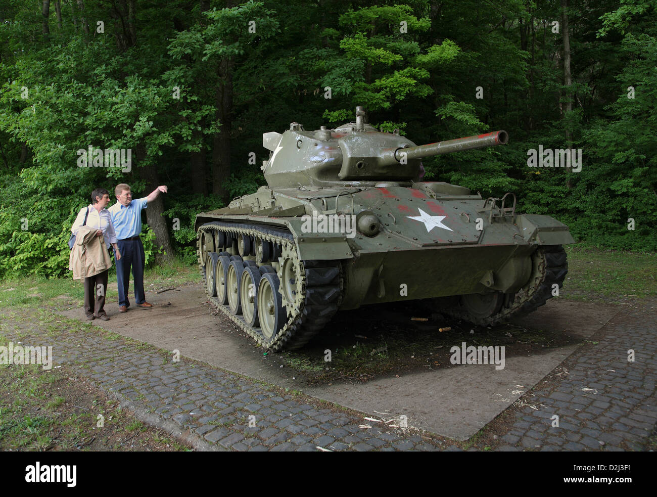 Spichern, Frankreich, Panzer ein US m-24 Chaffee zum Gedenken an Stockfoto