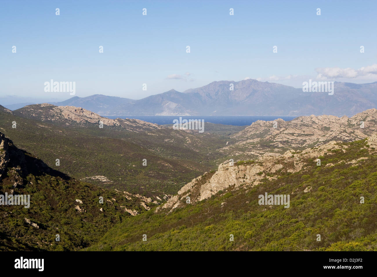 Korsika: Desert des Agriates - Blick über den Nationalpark Stockfoto