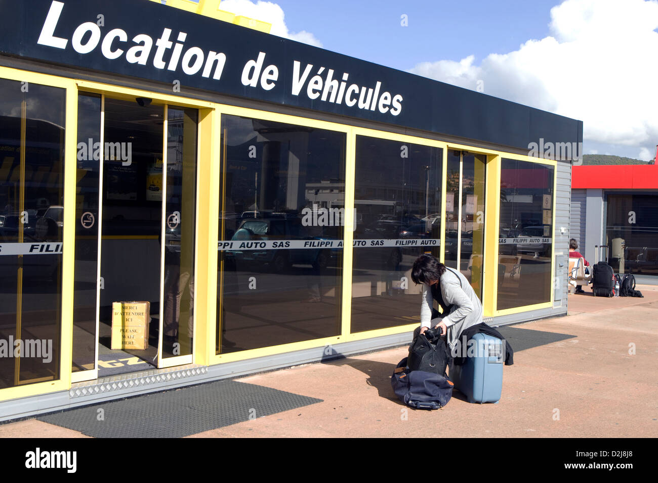 Korsika: Ajaccio Flughafen - Auto mieten Büro Stockfoto