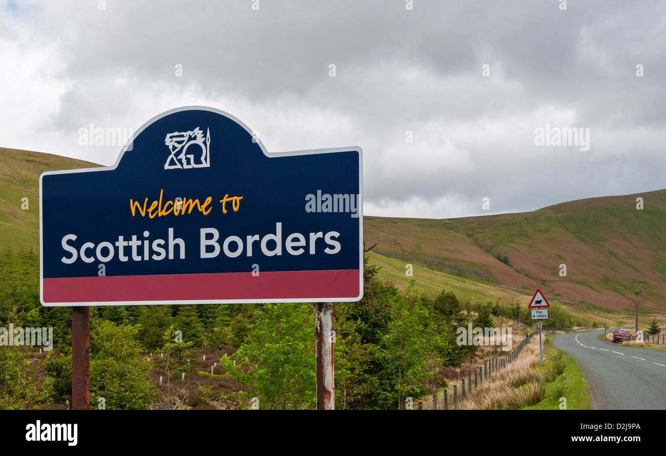 Schottland, Scottish Borders willkommen anmelden Stockfoto